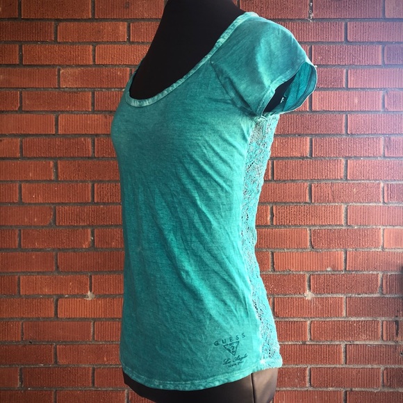Guess Teal Lace XS T-shirt - Picture 3 of 14